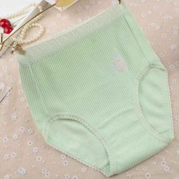 Green high waist Pin up panties. Cotton lolita panties - Picture 1 of 4